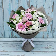 Букет цветов из:  Герберы, Альстромерии и Хризантемы #REPLACE_PRED# Падаре