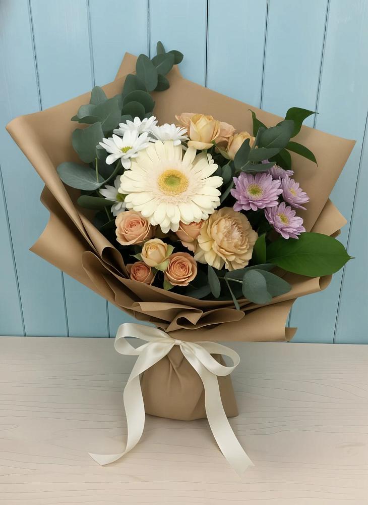 Букет цветов из: Герберы и Хризантемы в Падаре