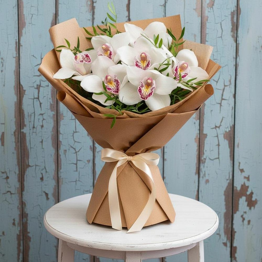 Букет цветов из: Орхидеи и Розы в Падаре