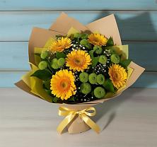 Букет цветов из:  Герберы и Хризантемы в Падаре