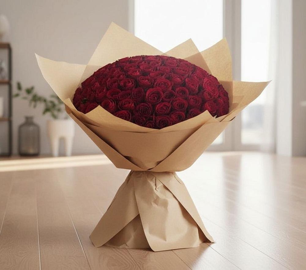 Букет 101 Красная роза в Падаре